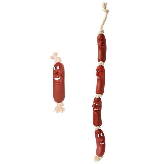 TRIXIE 11cm dog toy sausage on a rope