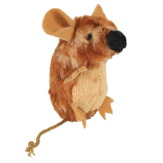 TRIXIE 8 cm toy mouse with microchip plush brown