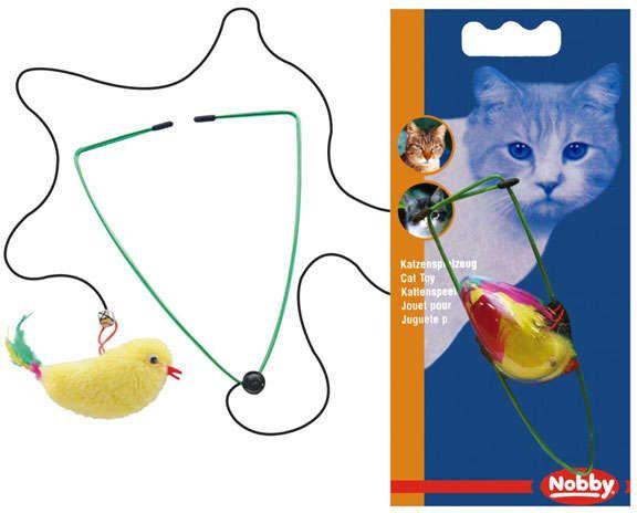 NOBBY 8 cm bird for cats with elastic band