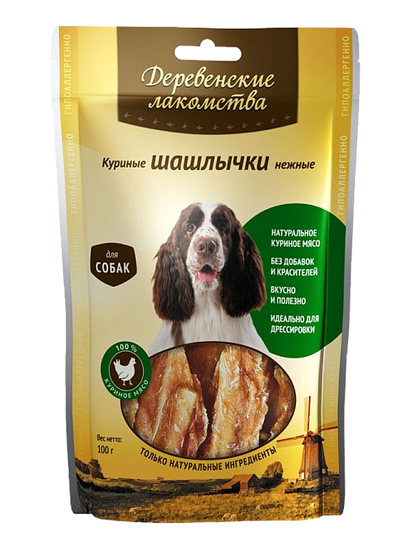 Country Treats "Tender chicken skewers for dogs" (100% meat) 90g