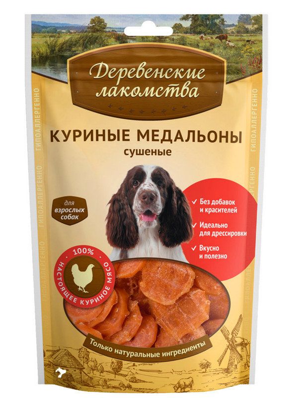 Country Treats "Dried chicken medallions for dogs" (100% meat) 90g