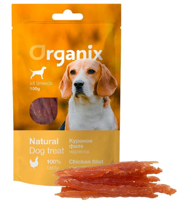 ORGANIX Treat for dogs “Sliced chicken fillet” (100% meat) 100g