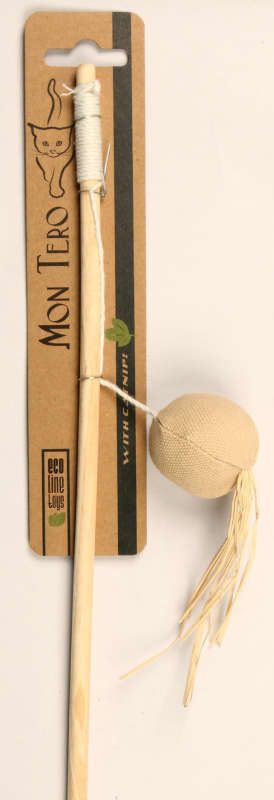 MON TERO ECO 42 cm D 4 cm toy for cats teaser-fishing rod ball with catnip beige
