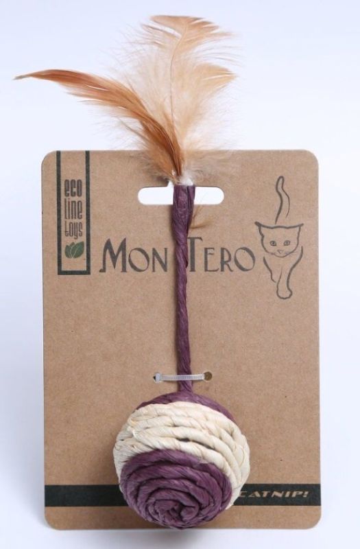 MON TERO ECO cat toy ball with feather 1x12