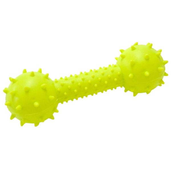 HOMEPET TPR 14 cm dog toy dumbbell with spikes and bell