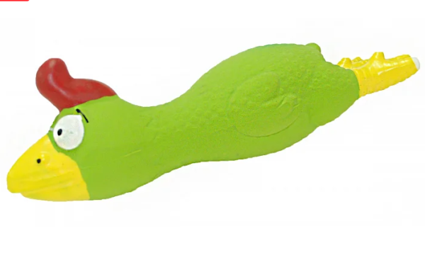 HOMEPET 17.5 cm dog toy rooster with squeaker latex