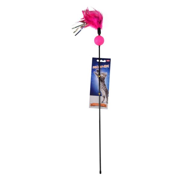 NOBBY cat toy teaser with feathers