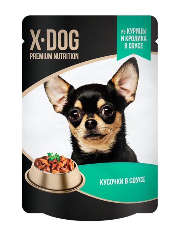 X-DOG Canned dog food chicken and rabbit in sauce 24x85g=1.7kg