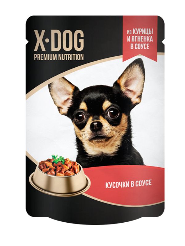 X-DOG Canned dog food chicken and lamb in sauce 24x85g=1.7kg