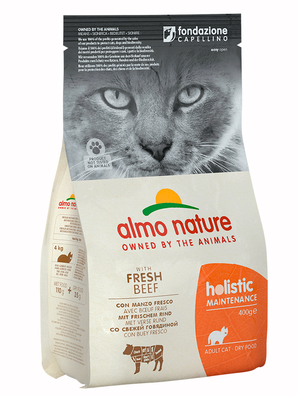 ALMO NATURE food for adult cats with Beef and brown rice (Holistic - Adult Cat Adult Beef and Rice)