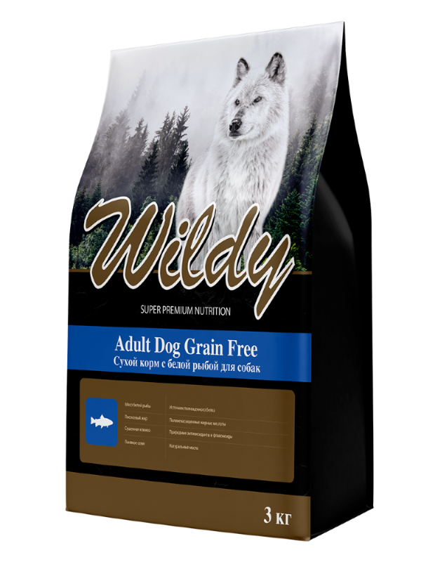 Wildy Adult Dog Grain Free Dry food with white fish for dogs