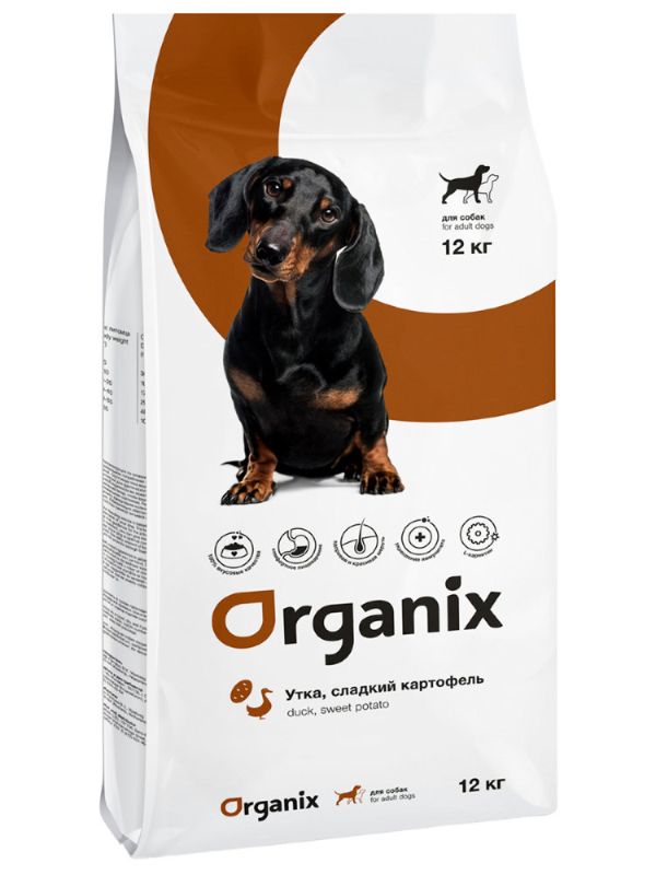 ORGANIX dog food with duck and potatoes