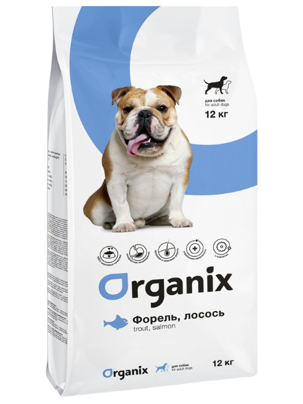 ORGANIX dog food with trout and salmon