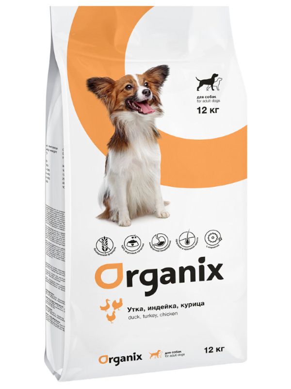ORGANIX Grain-free dog food with duck, turkey and chicken