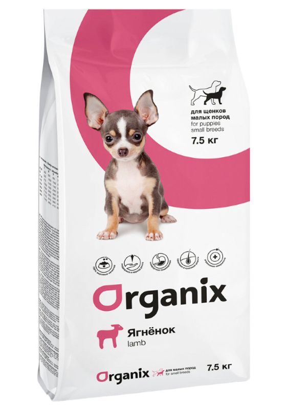 ORGANIX food for small breed puppies with lamb