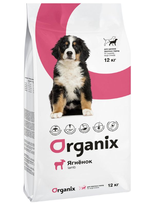 ORGANIX food for large breed puppies with lamb