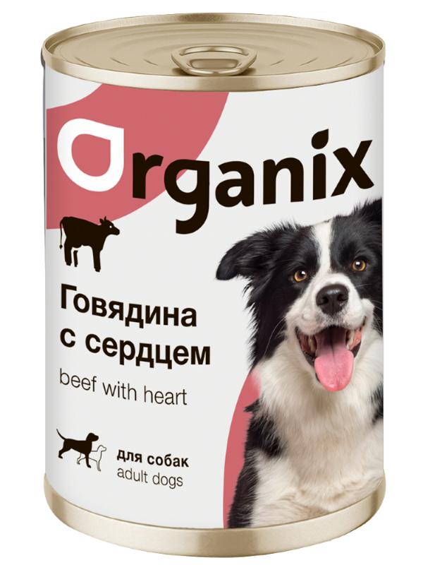 ORGANIX Canned dog beef with heart 8x410g