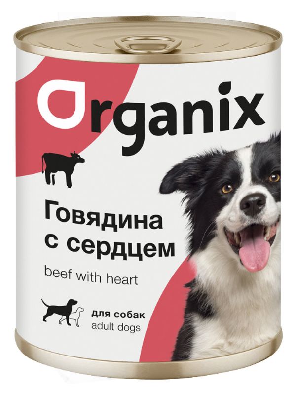 ORGANIX Canned dog beef with heart 6x850g=5.1kg