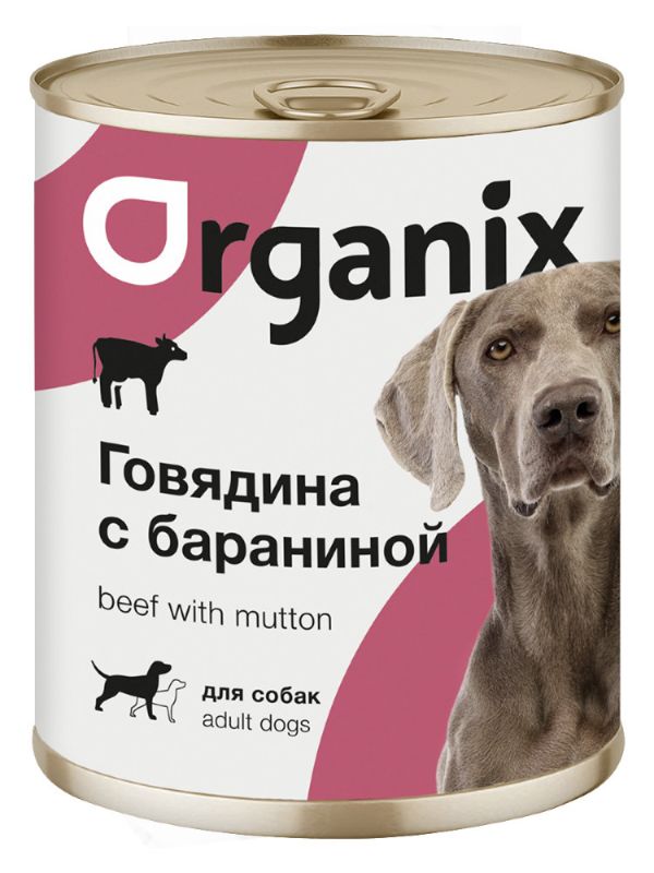 ORGANIX Canned food for dogs beef with lamb 6x850g=5.1kg