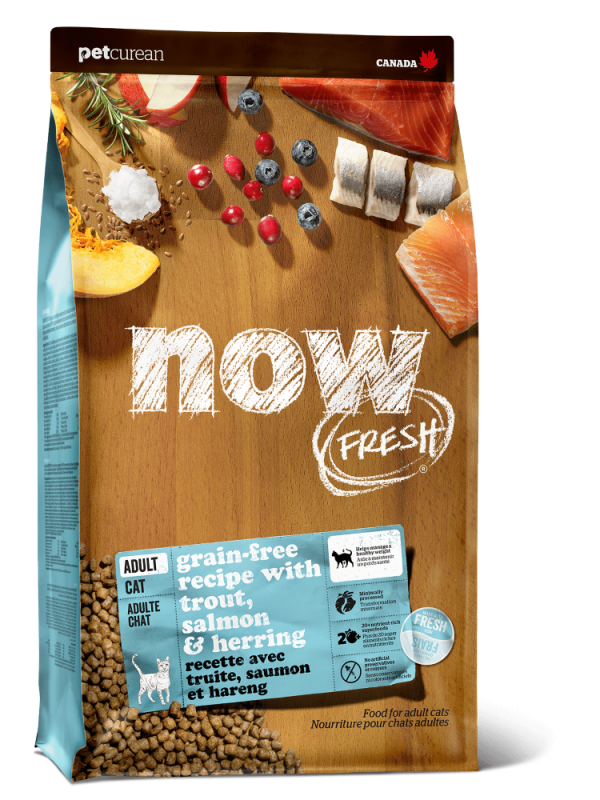 NOW Grain-Free Adult Cat Food with Trout and Salmon for the senses. digestion (NEW)