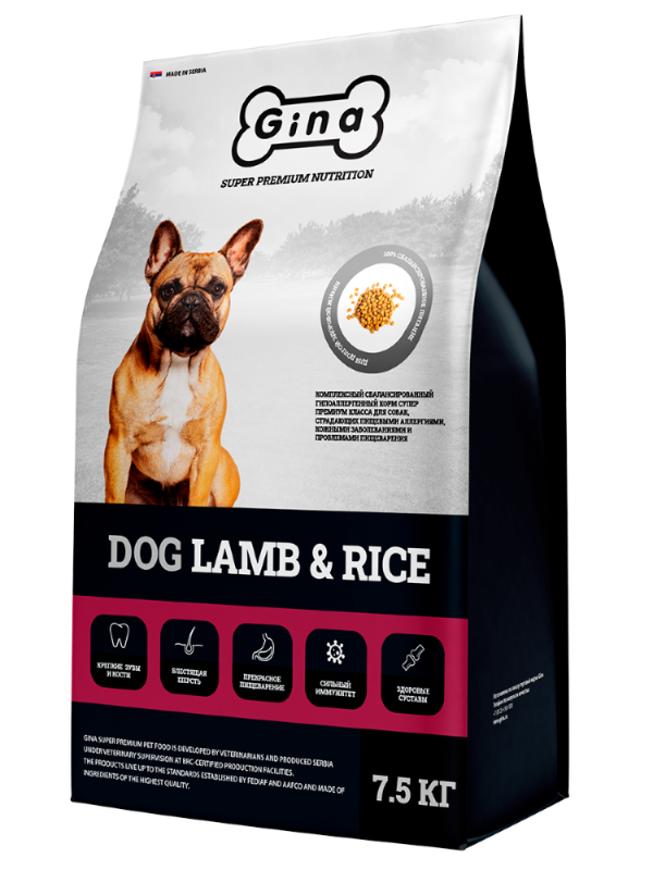 GINA Dog Lamb & Rice hypoallergenic dog food (Dog-24)