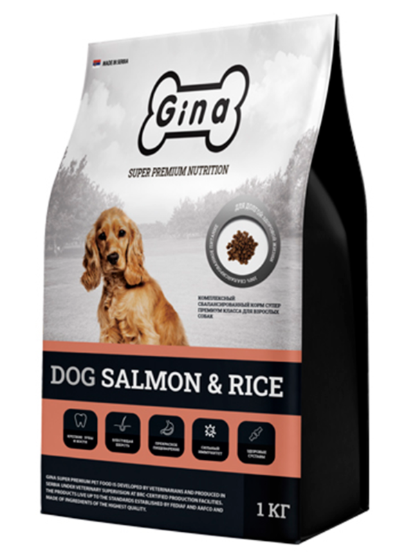 GINA Dog Salmon & Rice hypoallergenic food for dogs