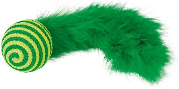 NOBBY 19 cm cat toy ball sisal with feathers