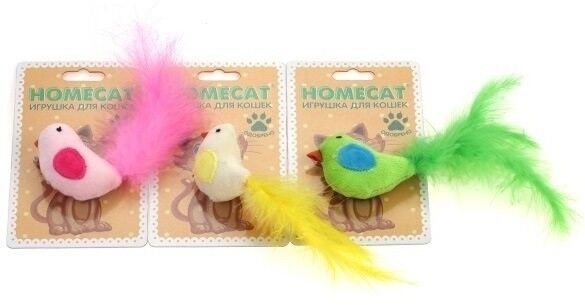 HOMECAT 18 cm cat toy bird with feather tail