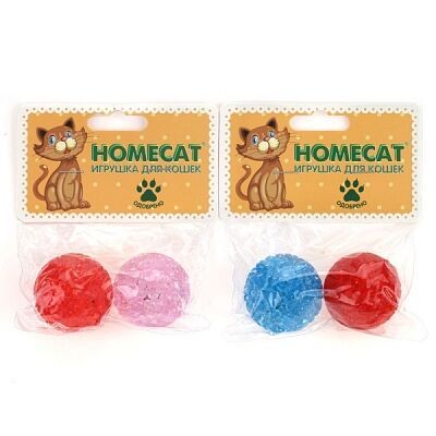 HOMECAT 2 pcs Ф 4 cm toy for cats plastic balls with a bell